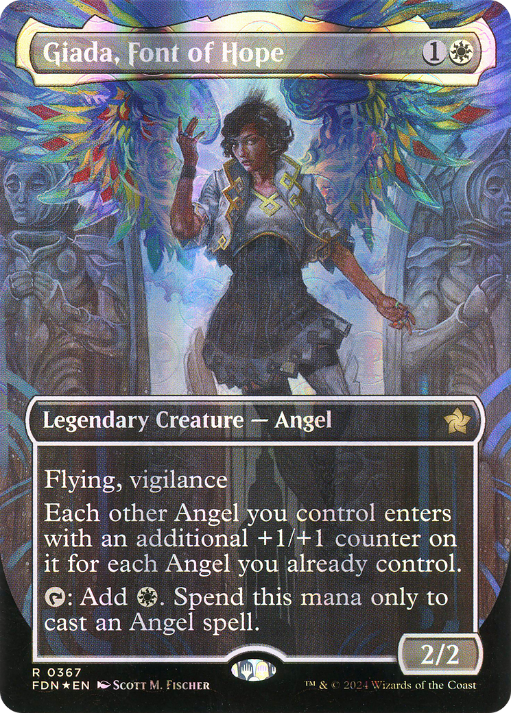 Giada, Font of Hope (Borderless) (Mana Foil) (FDN-367) - Foundations Foil