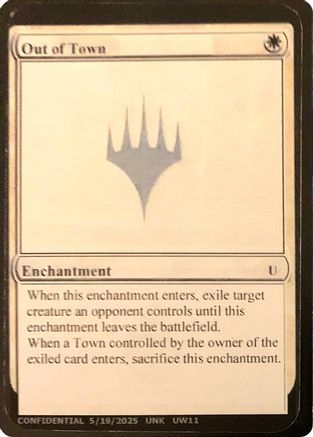 Out of Town (-) - Un-Known Event Playtest Cards