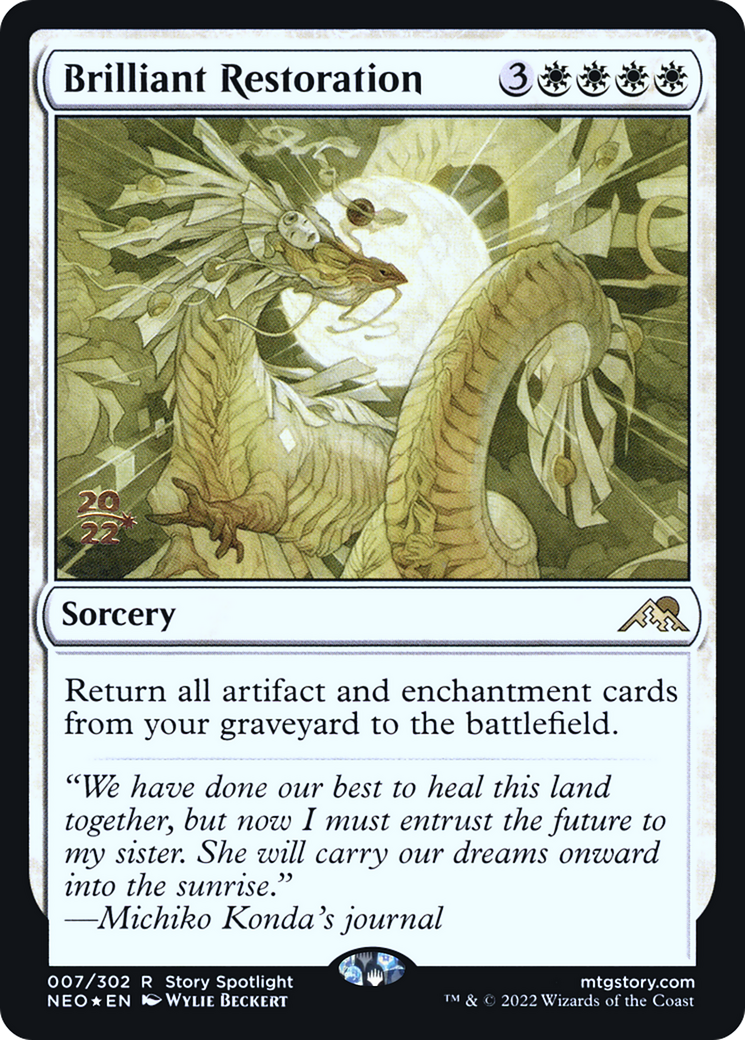 Brilliant Restoration (PRE-007) - Kamigawa: Neon Dynasty Promos Foil