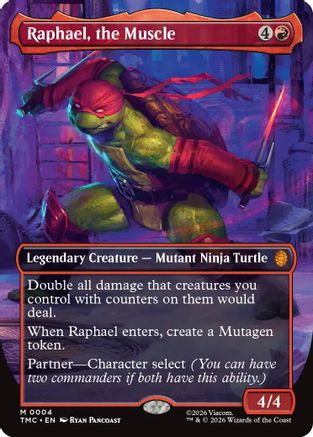 Raphael, the Muscle (0004) (Borderless) (TMC-004) - Commander: Teenage Mutant Ninja Turtles
