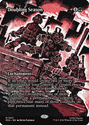 Doubling Season (Borderless) (PZA-011) - Teenage Mutant Ninja Turtles Eternal-Legal