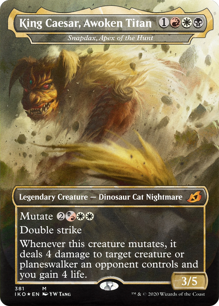 King Caesar, Awoken Titan - Snapdax, Apex of the Hunt (IKO-381) - Ikoria: Lair of Behemoths / King Caesar, Awoken Titan (Borderless) Foil