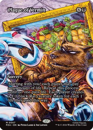 Plague of Vermin (Borderless) (PZA-007) - Teenage Mutant Ninja Turtles Eternal-Legal Foil