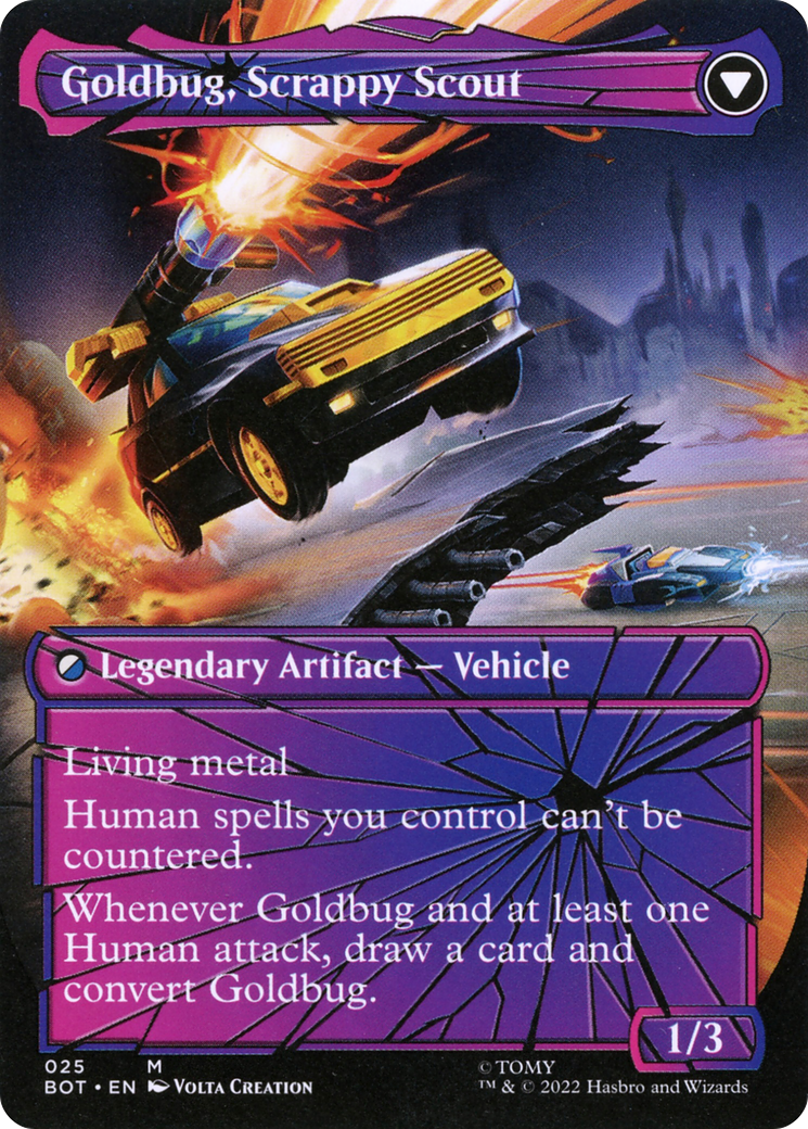 Goldbug, Humanity's Ally (Shattered Glass) (BOT-025) - Transformers: (shatteredglass, convertdfc) (Borderless)
