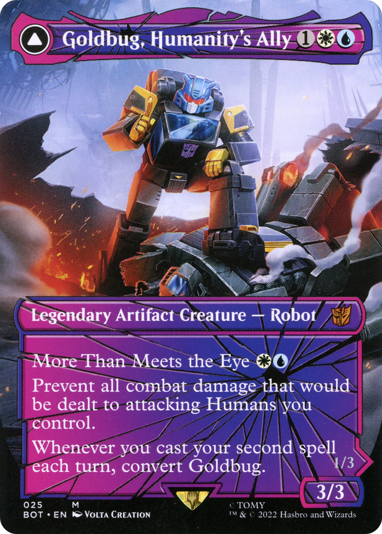 Goldbug, Humanity's Ally (Shattered Glass) (BOT-025) - Transformers: (shatteredglass, convertdfc) (Borderless)