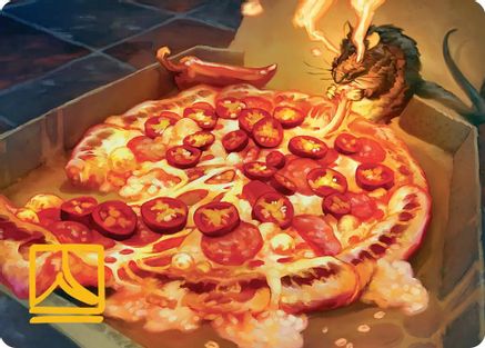 Spicy Oatmeal Pizza Art Card (Gold-Stamped Signature) (ASTMT-011) - Art Series: Teenage Mutant Ninja Turtles