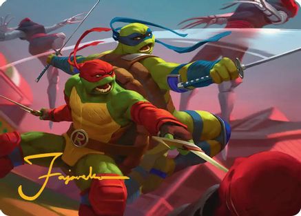 Raph & Leo, Sibling Rivals Art Card (Gold-Stamped Signature) (ASTMT-016) - Art Series: Teenage Mutant Ninja Turtles
