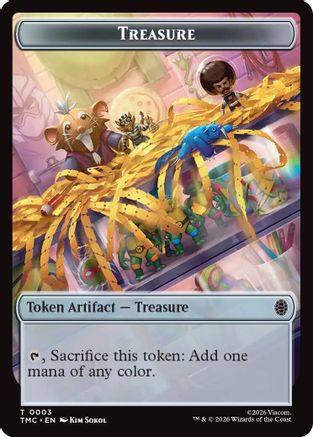 Treasure // Ninja Double-Sided Token (TMC-3 // 5) - Commander: Teenage Mutant Ninja Turtles
