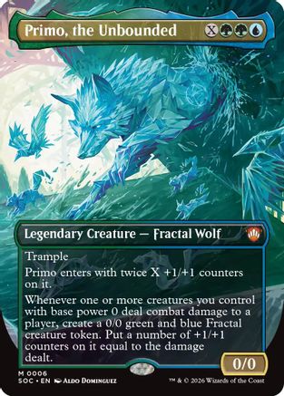 Primo, the Unbounded (Borderless) (SOC-006) - Commander: Secrets of Strixhaven Foil