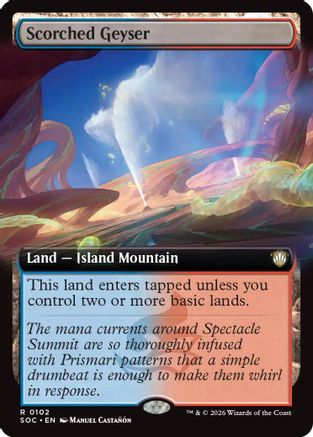 Scorched Geyser (Extended Art) (SOC-102) - Commander: Secrets of Strixhaven