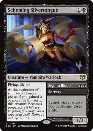 Scheming Silvertongue (PPSOS-099) - Promo Pack: Secrets of Strixhaven Foil