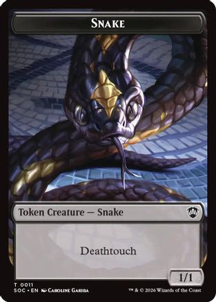 Snake // Zombie Double-Sided Token (SOC-11 // 12) - Commander: Secrets of Strixhaven