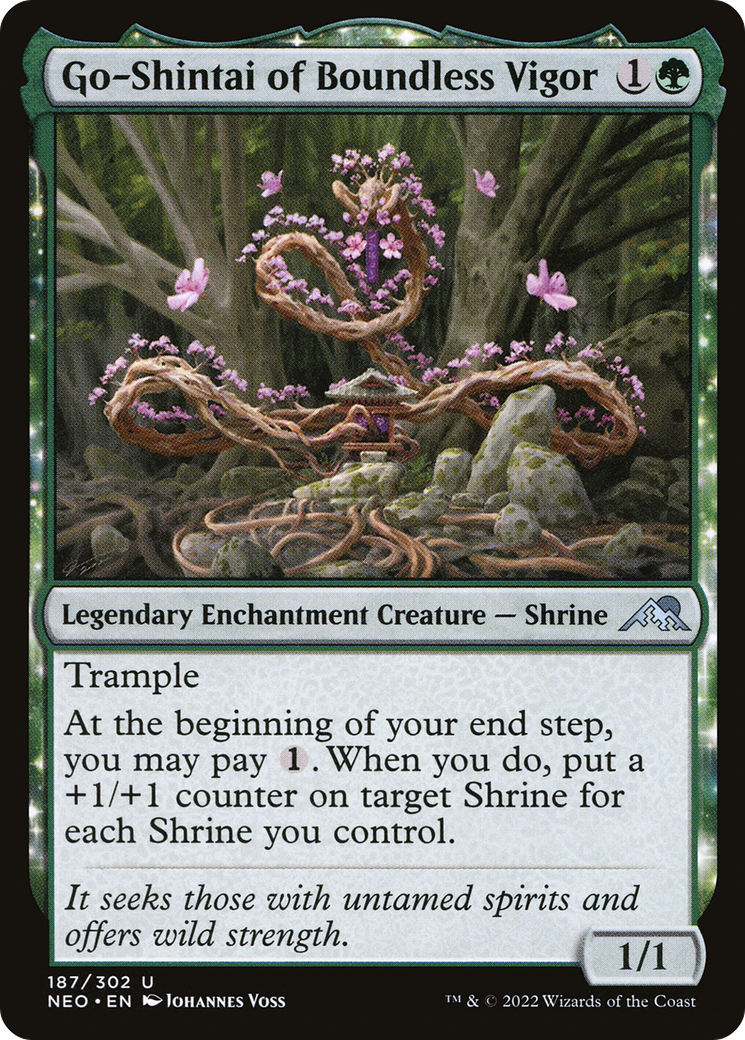 Go-Shintai of Boundless Vigor (NEO-187) - Kamigawa: Neon Dynasty: (enchantment)