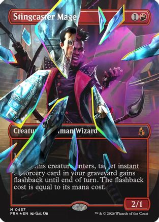 Stingcaster Mage (Borderless) (Facet Foil) (-329) - Reality Fracture Foil