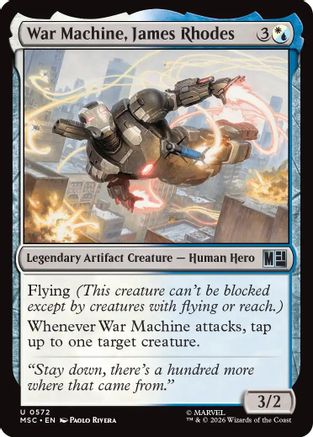 War Machine, James Rhodes (MSC-572) - Commander: Marvel Super Heroes