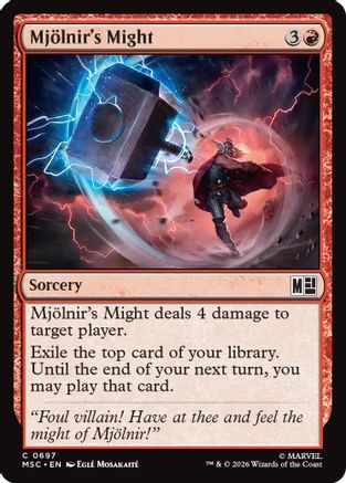 Mjolnir's Might (MSC-697) - Commander: Marvel Super Heroes Foil