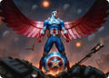 Captain America, Wings of Freedom Art Card (2/45) (AAMSH-002) - Art Series: Marvel Super Heroes