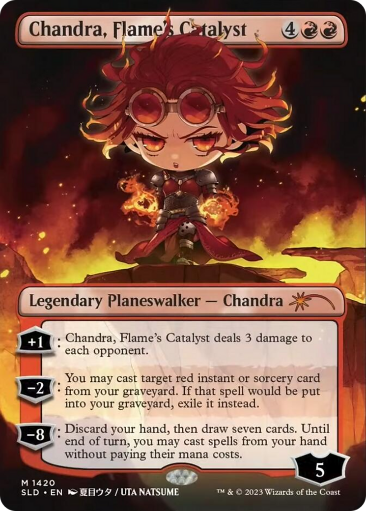 Chandra, Flame's Catalyst (Rainbow Foil) (SLD-1420) - Secret Lair Drop (Borderless) Foil