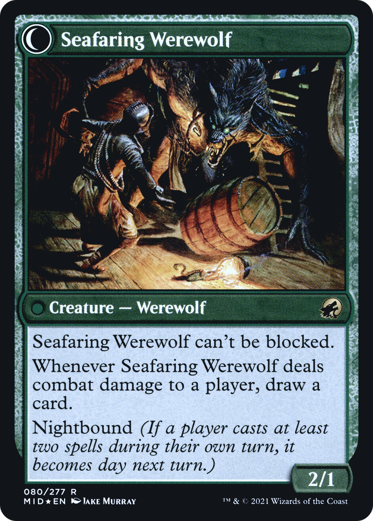 Suspicious Stowaway (PRE-080) - Innistrad: Midnight Hunt Promos: (Double Faced Transform) Foil