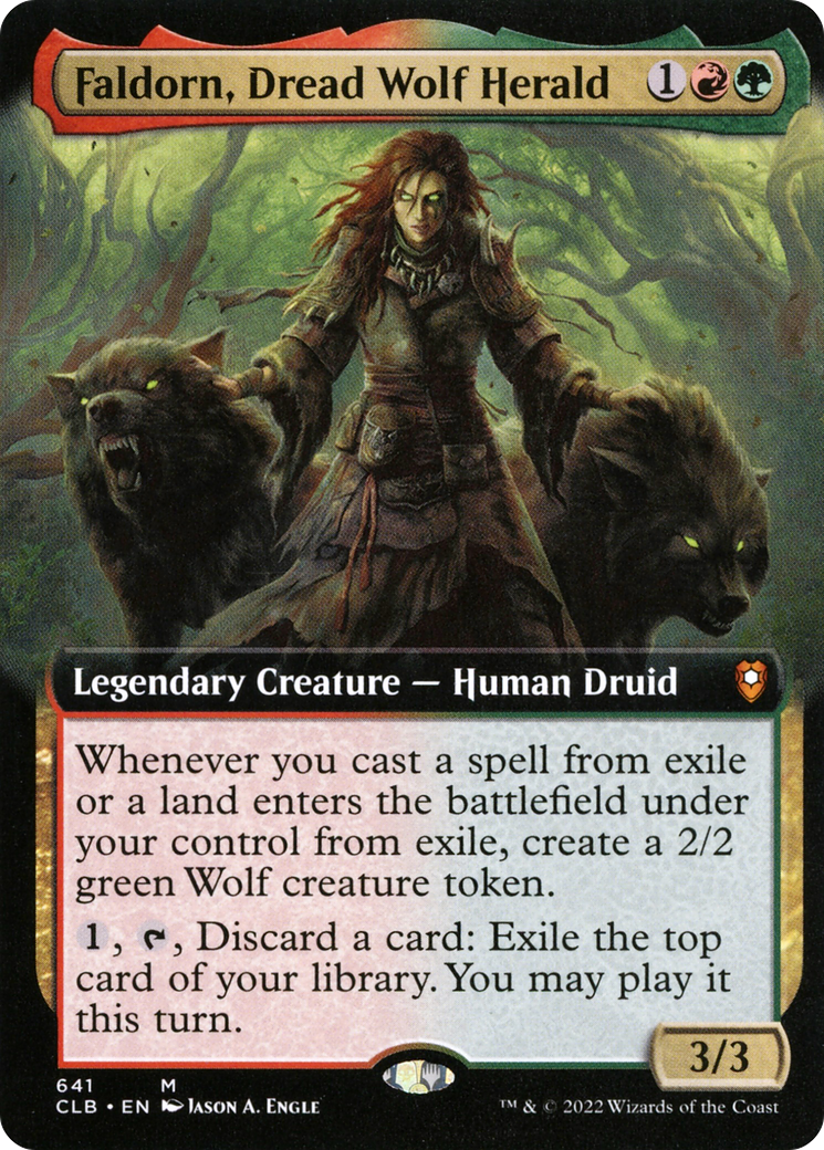 Faldorn, Dread Wolf Herald (Extended Art) (CLB-641) - Commander Legends: Battle for Baldur's Gate: (Extended Art) Foil