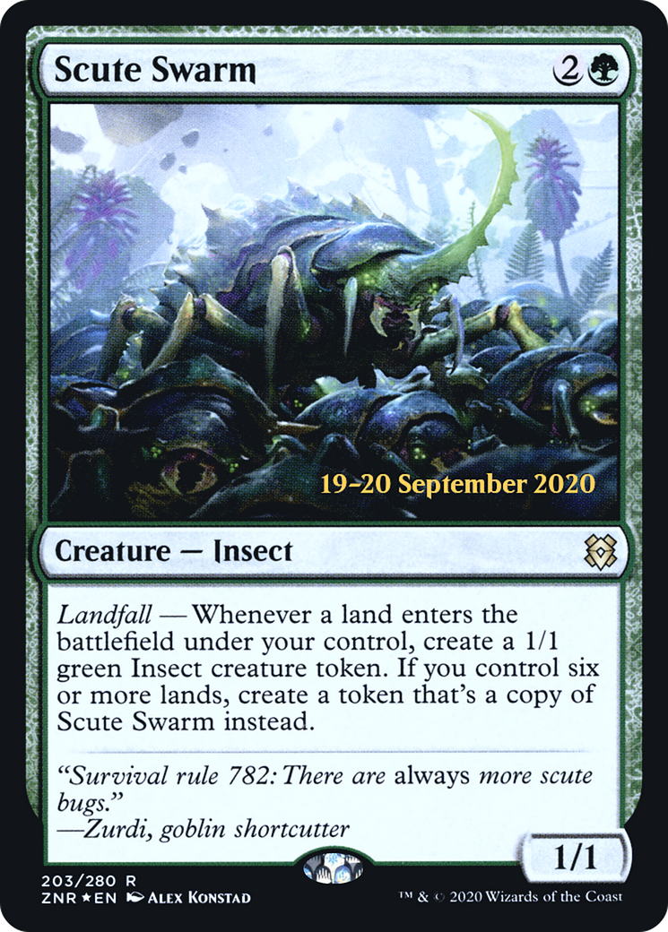 Scute Swarm (PRE-203S) - Zendikar Rising Promos Foil