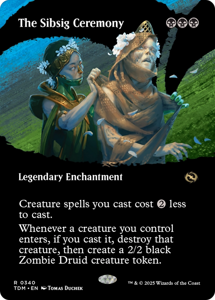 The Sibsig Ceremony (Borderless) (TDM-340) - Tarkir: Dragonstorm: (Showcase, enchantment) Foil