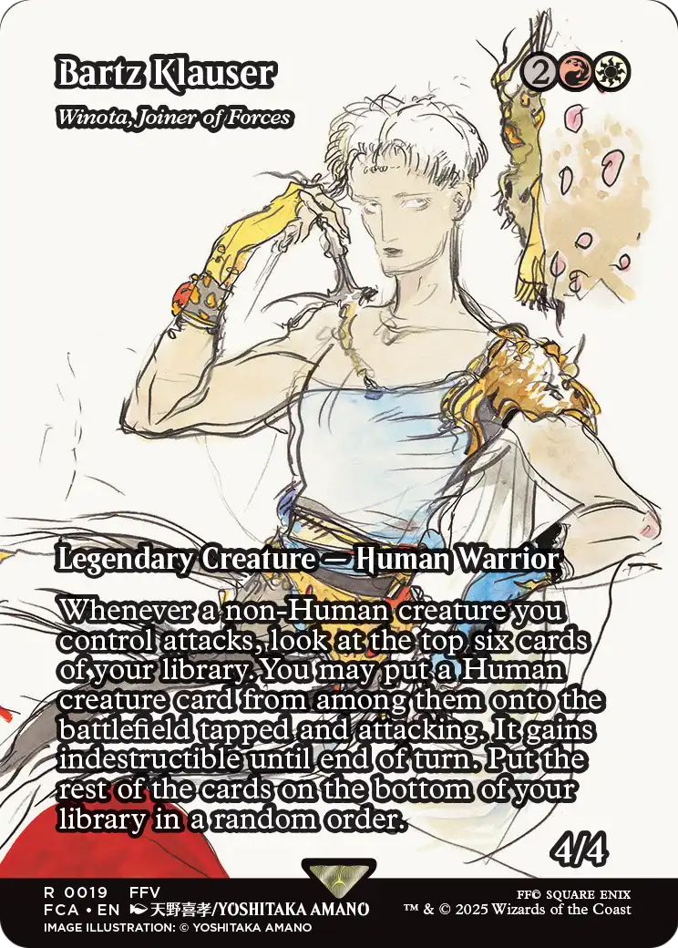 Bartz Klauser - Winota, Joiner of Forces (Showcase) (FCA-019) - FINAL FANTASY: Through the Ages / Bartz Klauser (Borderless) Foil