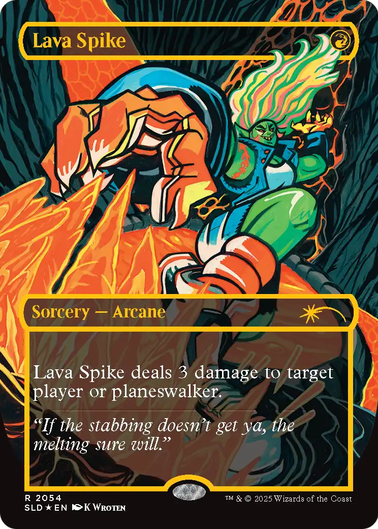Lava Spike (2054) (Raised Foil) (SLD-2054) - Secret Lair Drop (Borderless) Foil