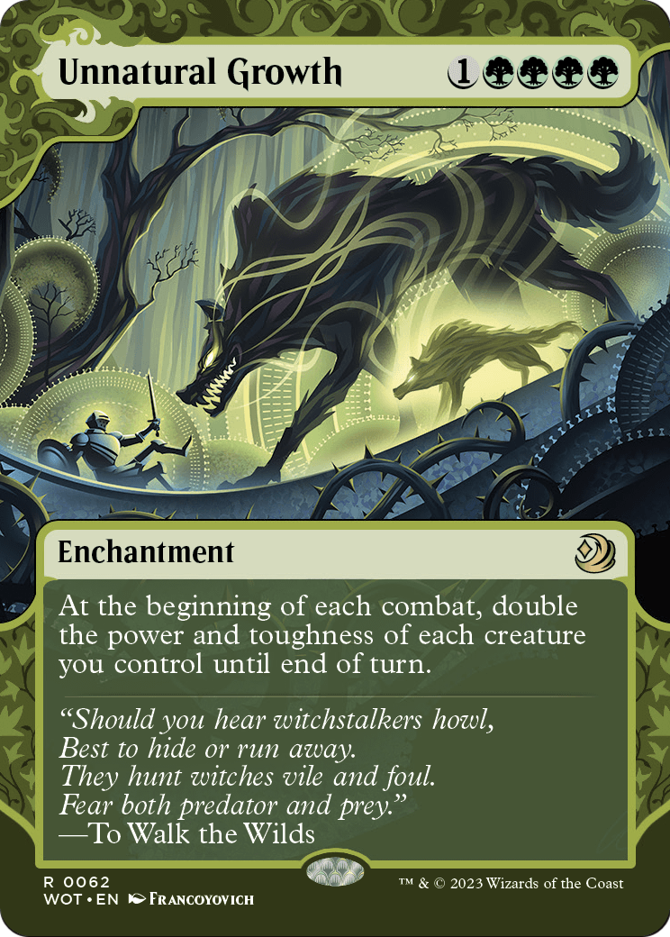 Unnatural Growth (WOT-062) - Wilds of Eldraine: Enchanting Tales: (Showcase) (Borderless) Foil
