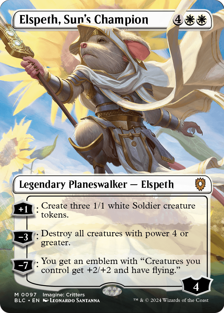 Elspeth, Sun's Champion (Borderless) (BLC-097) - Bloomburrow Commander