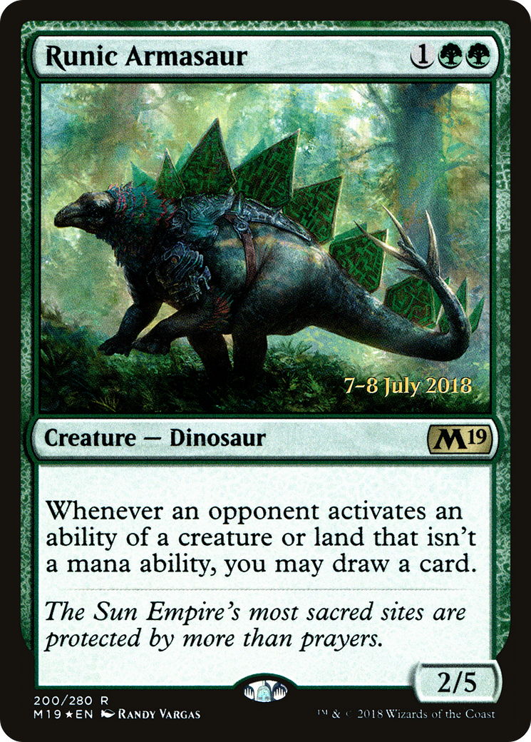 Runic Armasaur (PRE-200S) - Core Set 2019 Promos Foil