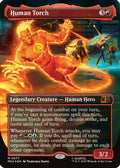 Human Torch (Borderless) (Surge Foil) (MSC-877) - Commander: Marvel Super Heroes Foil