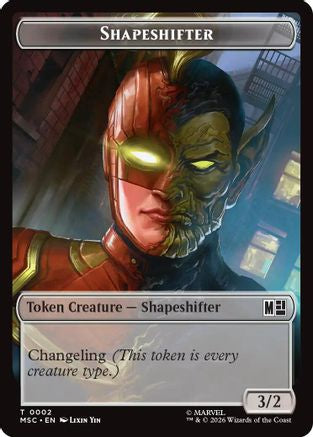 Shapeshifter (0002) // Villain (0009) Double-Sided Token (MSC-2 // 9) - Commander: Marvel Super Heroes