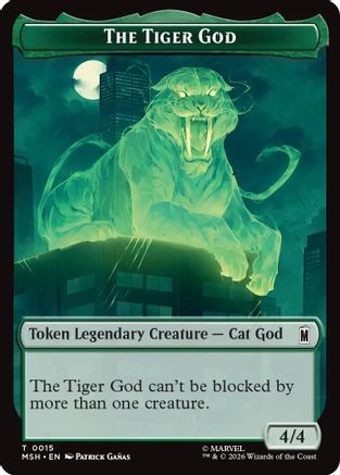 The Tiger God // Sturdy Shield Double-Sided Token (MSH-15 // 21) - Marvel Super Heroes