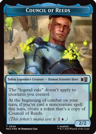 Council of Reeds (0024) // Construct (0030) Double-Sided Token (Surge Foil) (MSC-24 // 30) - Commander: Marvel Super Heroes Foil