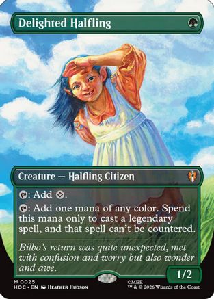 Delighted Halfling (Borderless) (HOC-025) - The Hobbit: Eternal-Legal Foil