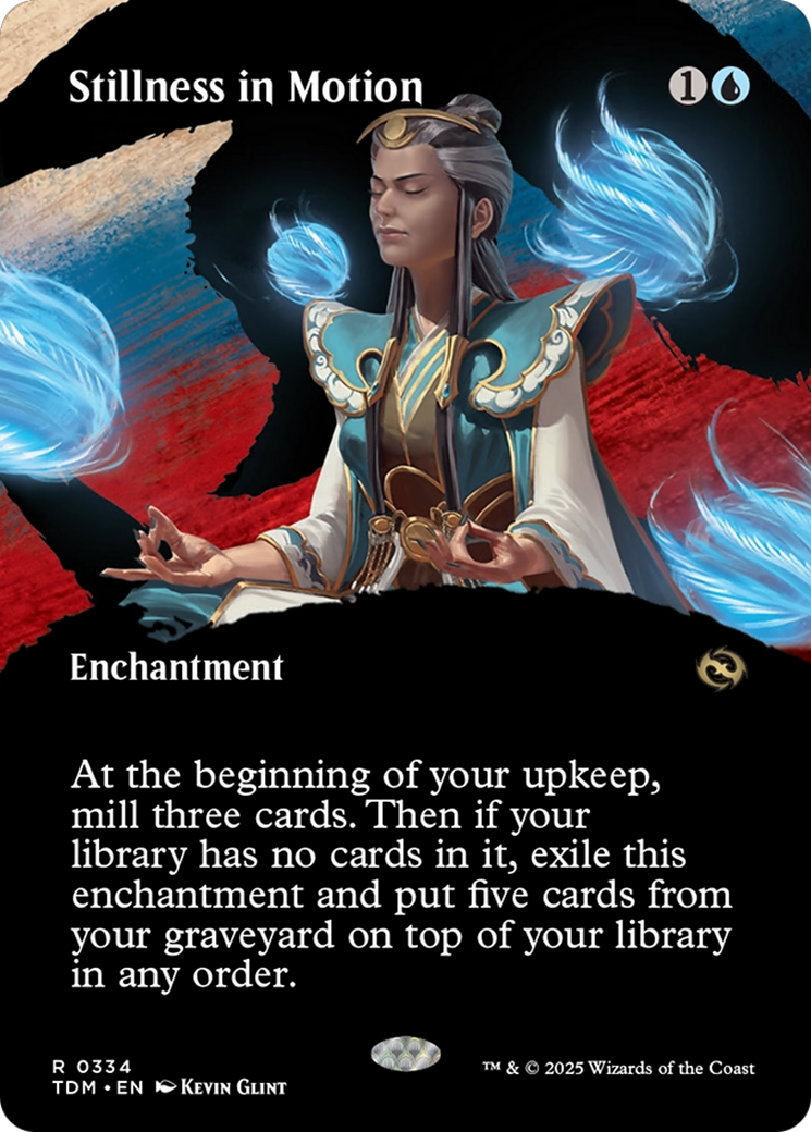 Stillness in Motion (Borderless) (TDM-334) - Tarkir: Dragonstorm: (Showcase, enchantment) Foil