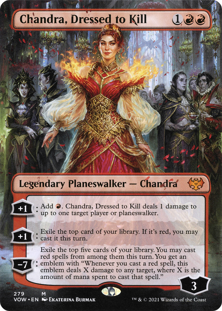 Chandra, Dressed to Kill (Borderless) (VOW-279) - Innistrad: Crimson Vow