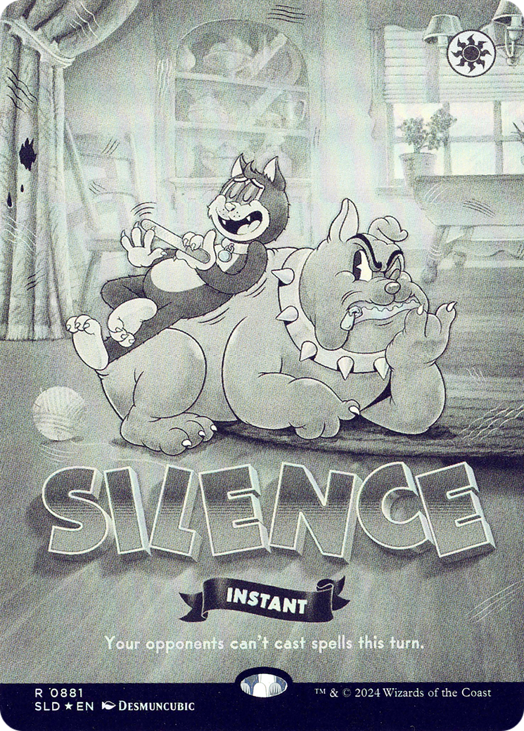 Silence (0881) (Black & White Foil) (SLD-881) - Secret Lair Drop (Borderless) Foil