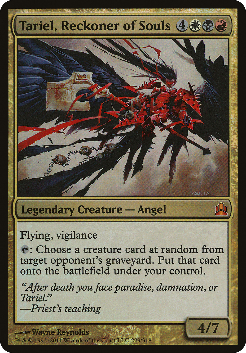 Tariel, Reckoner of Souls (Commander) (OVER-229) - Commander 2011 Oversized Foil