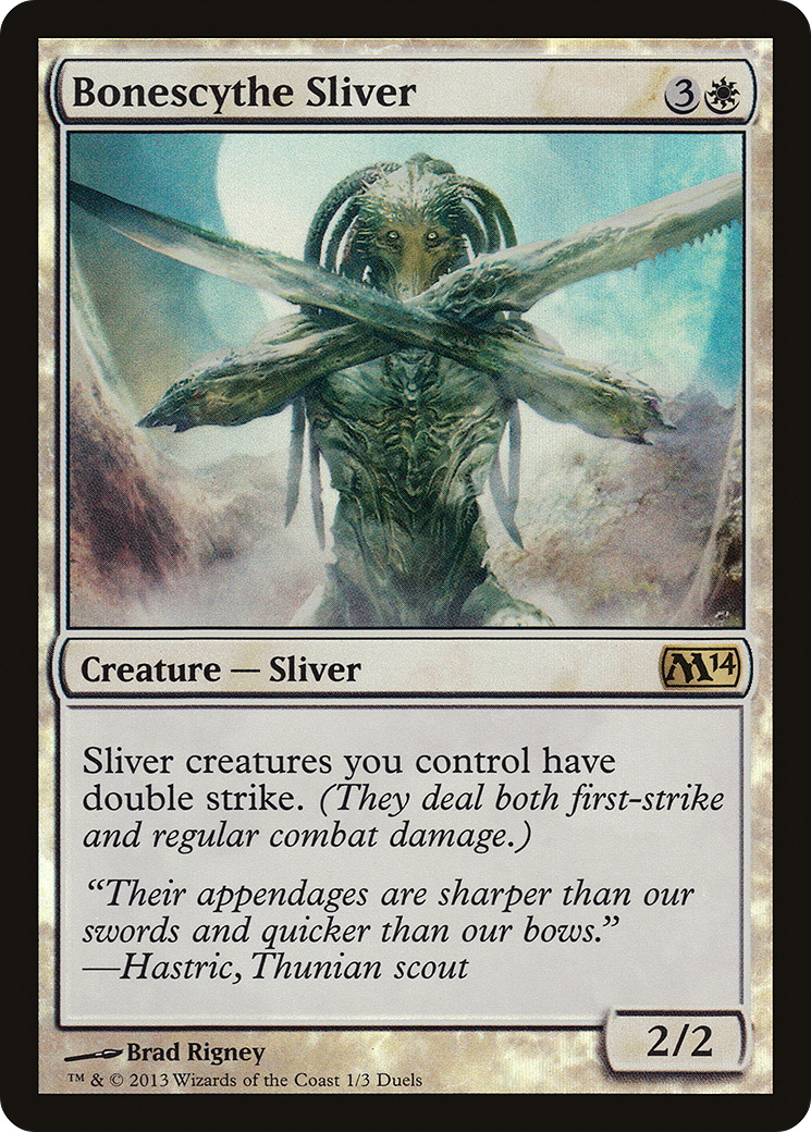 Bonescythe Sliver (MEDIA-001) - Duels of the Planeswalkers 2014 Promos Foil