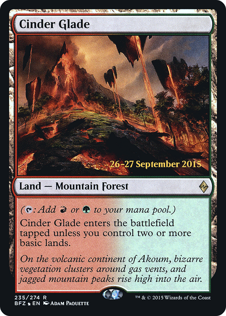 Cinder Glade (PRE-235S) - Battle for Zendikar Promos Foil