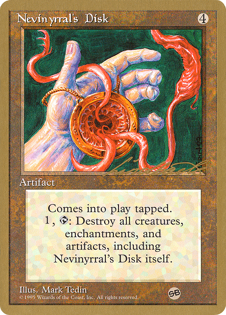 Nevinyrral's Disk - 1996 Leon Lindback (4ED) (SB) (WCD-) - Pro Tour Collector Set
