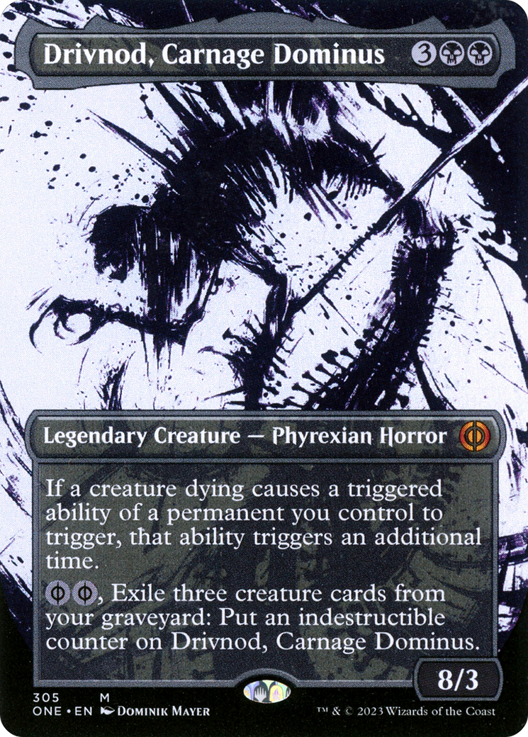 Drivnod, Carnage Dominus (Showcase) (ONE-305) - Phyrexia: All Will Be One: (Showcase) (Borderless) Foil