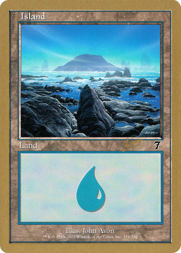 Island (334) - 2002 Raphael Levy (7ED) (WCD-) - World Championship Decks 2002
