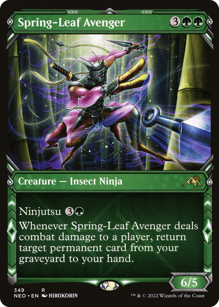 Spring-Leaf Avenger (Showcase) (NEO-349) - Kamigawa: Neon Dynasty: (Showcase)