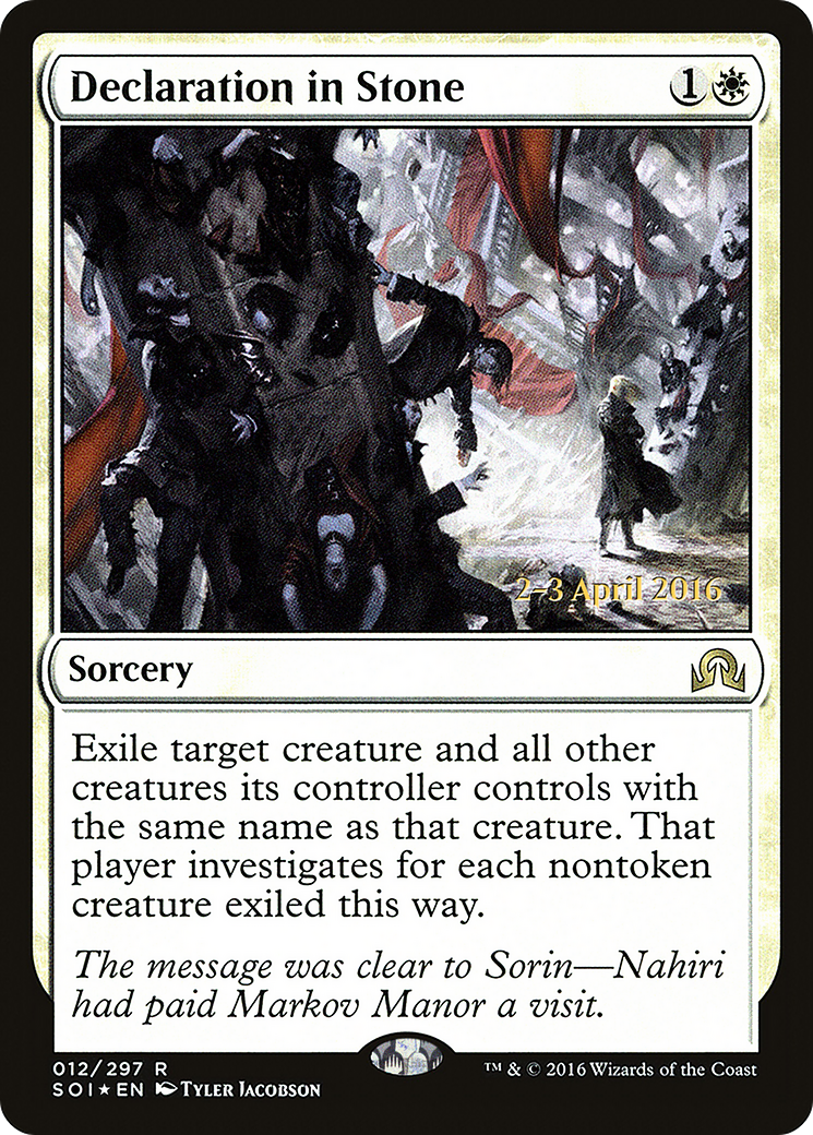 Declaration in Stone (PRE-12S) - Shadows over Innistrad Promos Foil