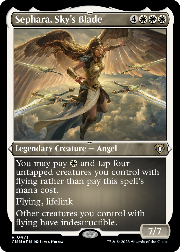 Sephara, Sky's Blade (Foil Etched) (CMM-471) - Commander Masters Foil