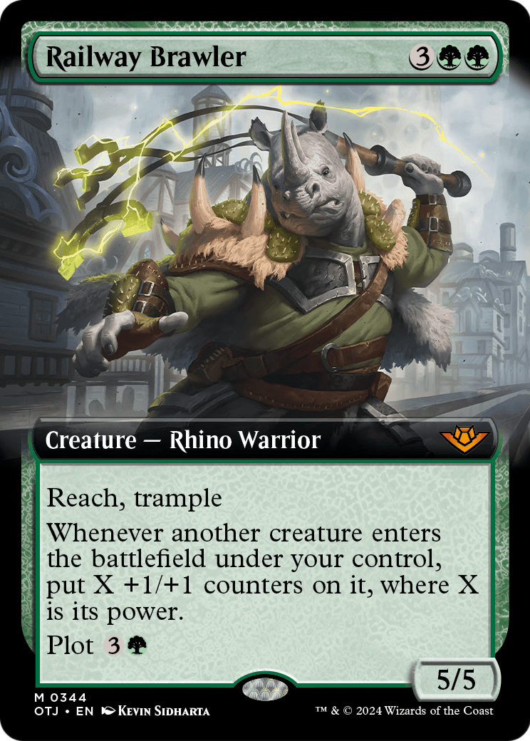 Railway Brawler (Extended Art) (OTJ-344) - Outlaws of Thunder Junction: (Extended Art) Foil