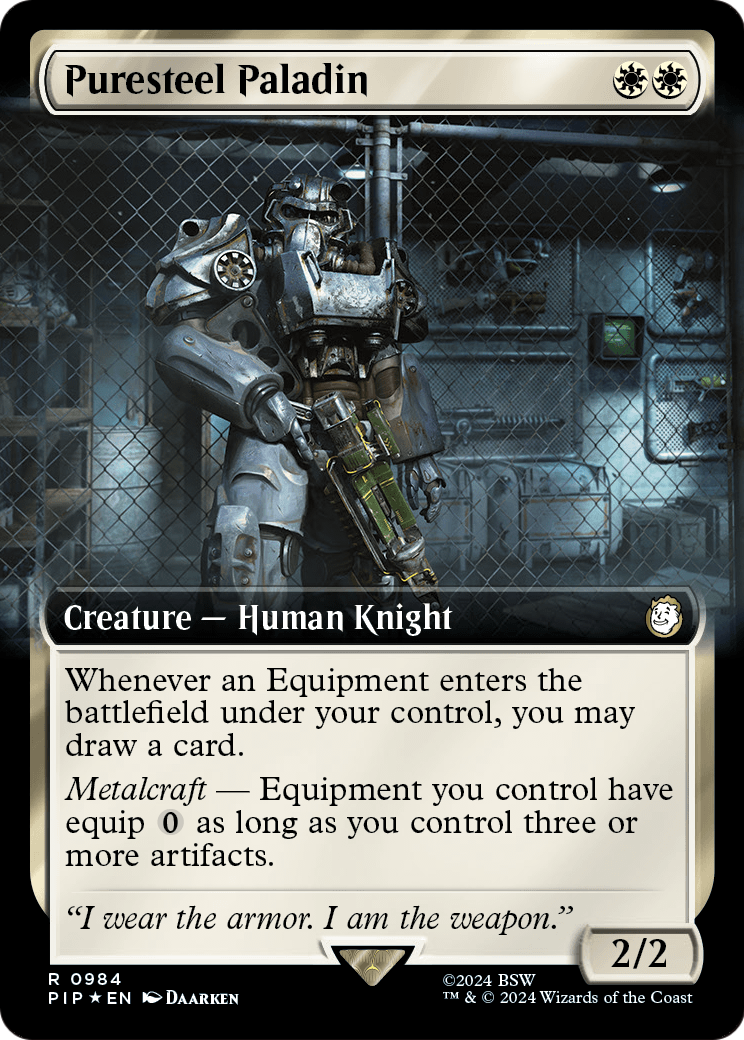 Puresteel Paladin (Extended Art) (Surge Foil) (PIP-984) - Fallout: (Extended Art) Foil
